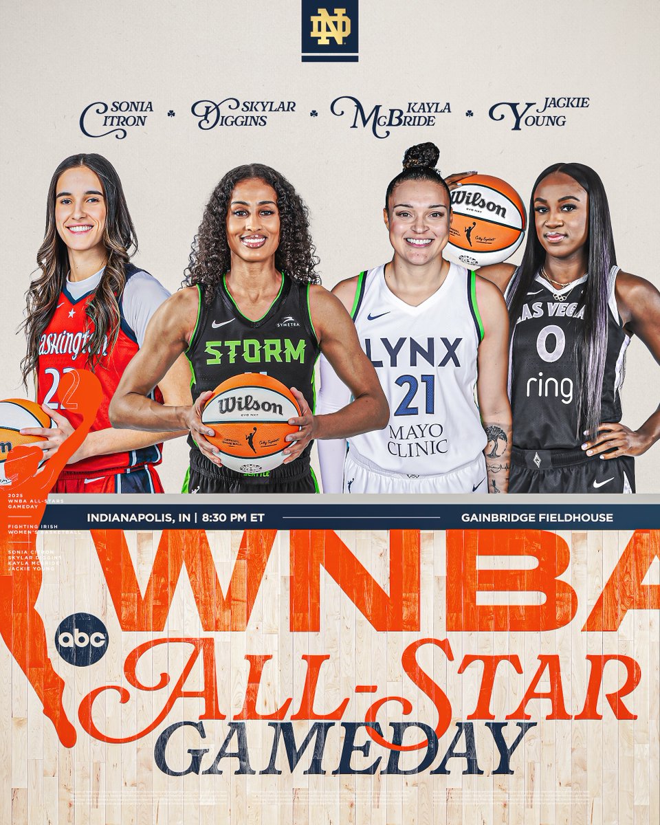 we don't chase stars... we make them 💫 

Sonia. Skylar. Kayla. Jackie. All-Stars. 
8:30PM on ABC

#IrishInTheWNBA // #WNBAAllStar
