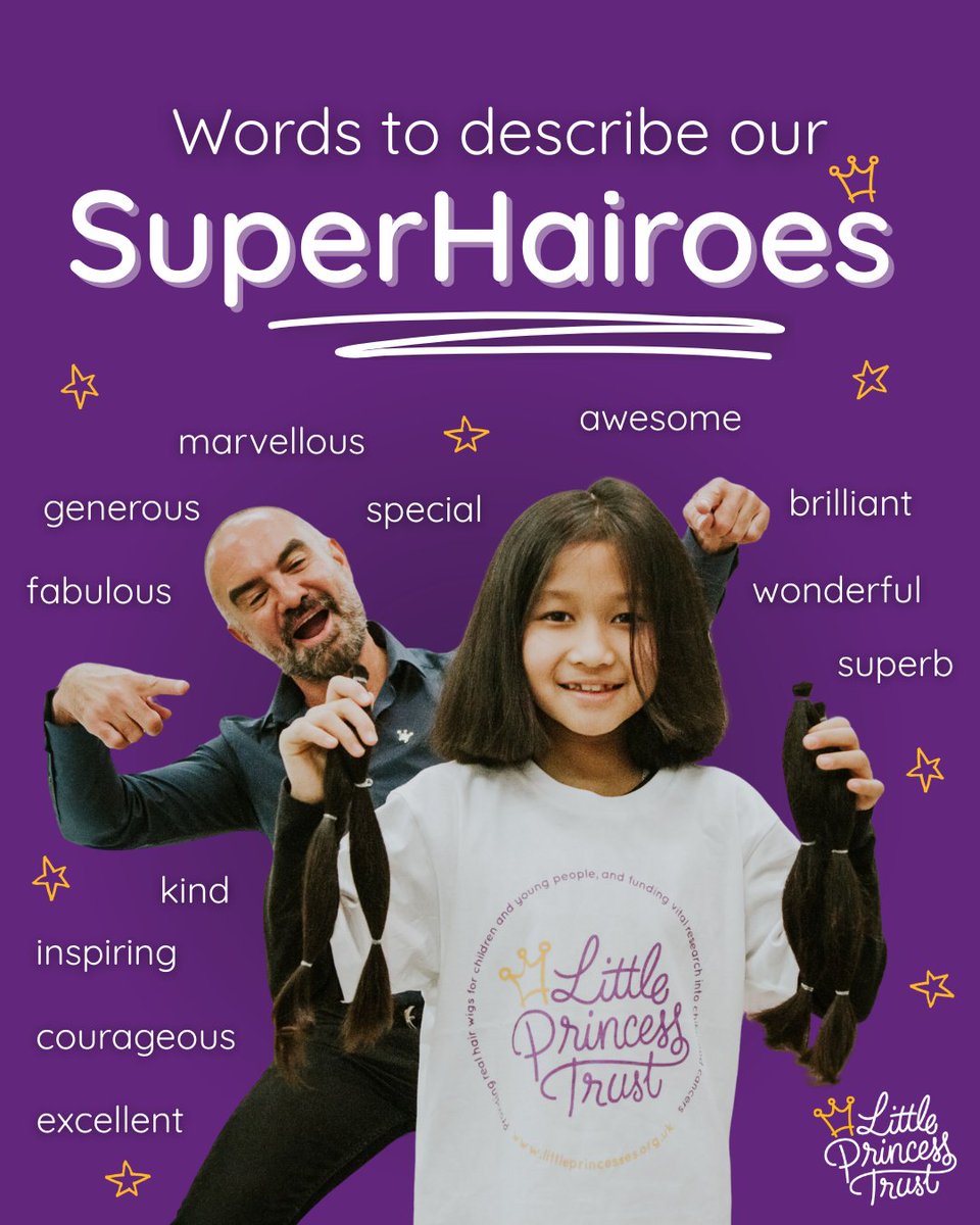 LPTrustUK's tweet image. Without the kindness, generosity, and love from all of our hair donors and fundraisers, we would not be able to give Hair and Hope to our wig recipients. So to all of our supporters - thank you! 💜👑
Become a SuperHairo 👇
ow.ly/hJRy50WnHPz