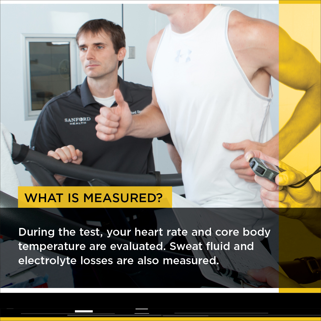 sanford_perform's tweet image. When you are in the heat of competition, you are losing fluids and electrolytes. How can you best manage and recover from those losses?
A sweat test at Sanford Sports can help you put together a personalized gameplan to help you prepare for and recover from competition.