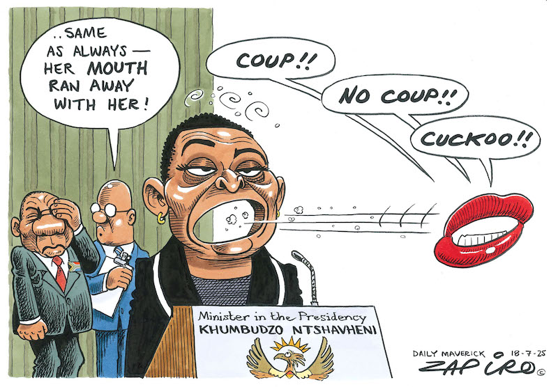zapiro's tweet image. @zapiro cartoon published on @dailymaverick (18 July 2025) on Quickfire @CyrilRamaphosa @PresidencyZA - zapiro.com/250718dm
