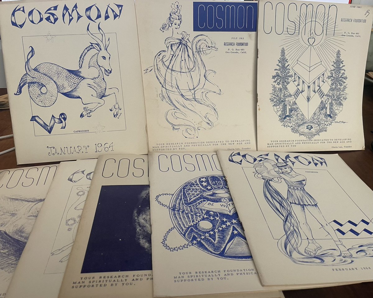 Wow. Out of the blue somebody sent me a big box with vintage ufo and contactee ephemera! Among the items are these 1960s Cosmon publications, that will complement the ones I already have. Check the story of Gloria Lee (photo on the left). They are very rare, they weren’t sold.