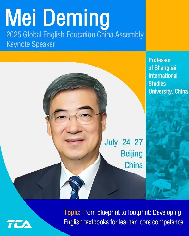 What makes a great English textbook?Prof. Mei Deming (Shanghai International Studies University, China)  will deliver a keynote at 2025 Global English Education China Assembly on new practices in textbook development that align with curriculum standards. #ELT #TESOL