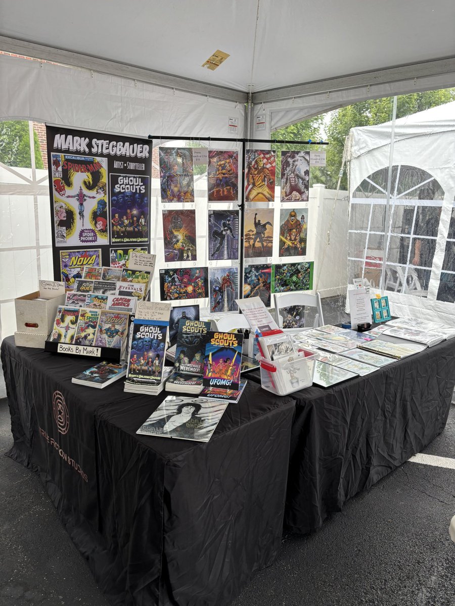 markstegbauer's tweet image. All set up at Comicopolis at the White Oak Library in Lockport Illinois! Come on out , I’ll be here until 4pm!