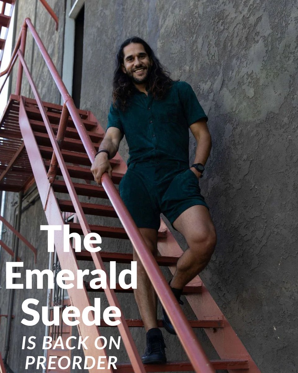 The Emerald Suede Romper is back. Get it on preorder today. 🔥 Check it out at romperjack.com/collections/ne…