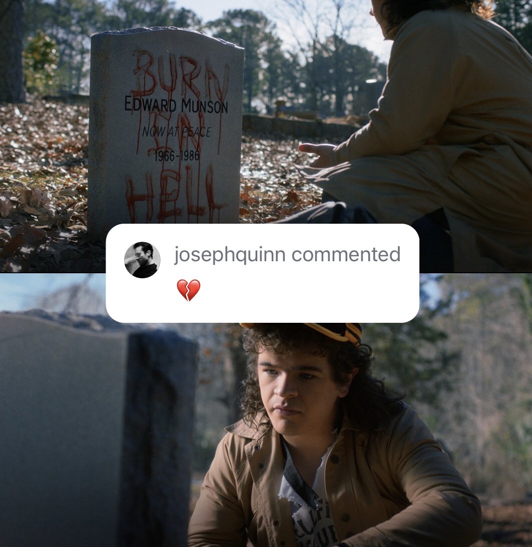 Updates_SThings's tweet image. Joseph Quinn has reacted to the latest post from the Stranger Things Instagram account.
#StrangerThings5
