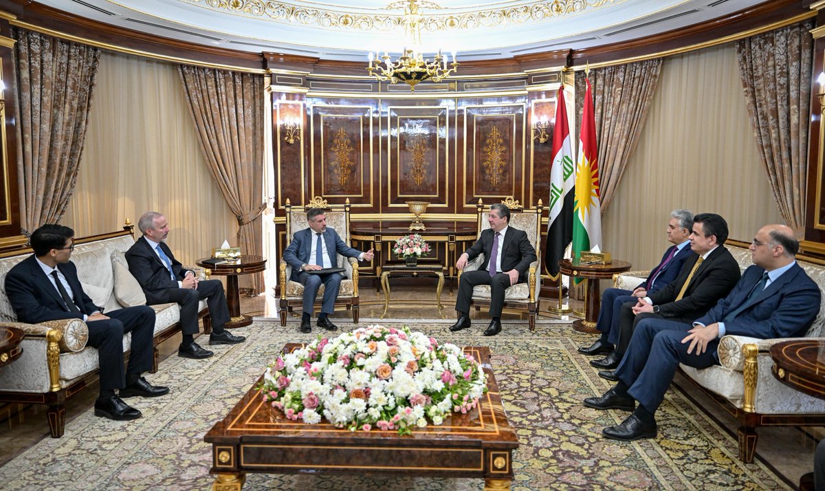USCGERBIL's tweet image. #CDA Fagin met with @masoudbarzani and @masrourbarzani in Erbil today. He underscored the need for drone attacks in the IKR to stop and for the Iraqi government to hold perpetrators to account. The #CDA stressed the U.S. commitment to our security partnership with the IKR and…