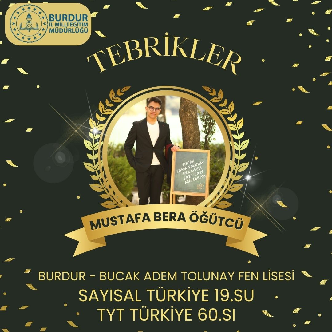 📢 İlimizde Liselere Geçiş Sistemi ( LGS) Sınavında 500 tam puan alarak Türkiye 1. si olan  ve Yüksek Öğretim Kurumları Sınavında ( YKS)Türkiye geneli sıralamada ilk 1000 içerisinde yer alarak ilimizi gururlandıran öğrencilerimizi tebrik eder başarılarının devamını dileriz 👏👏👏