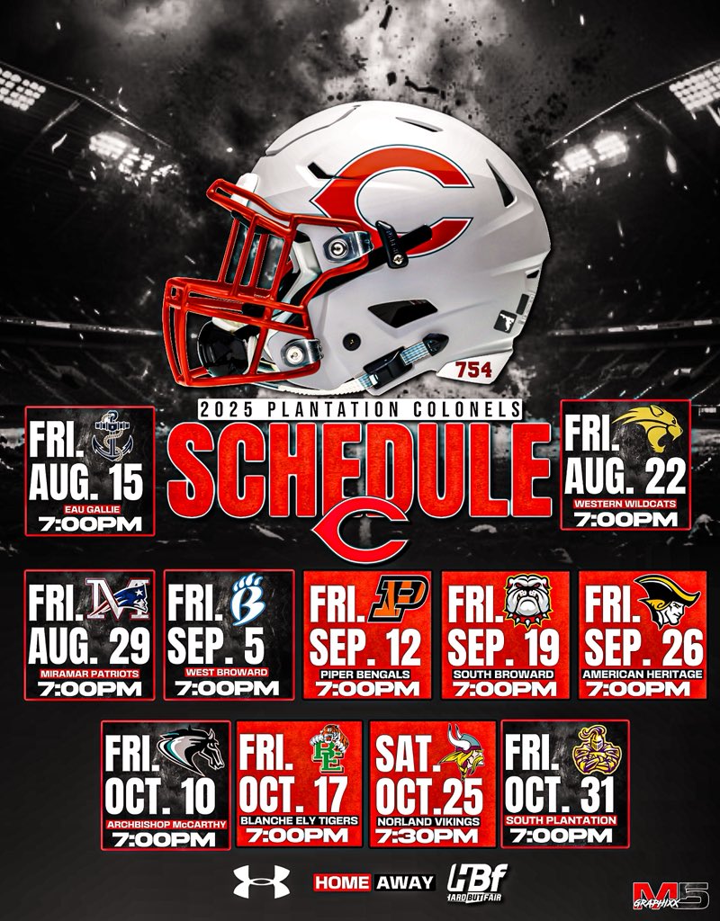 The Schedule is set!!!!
