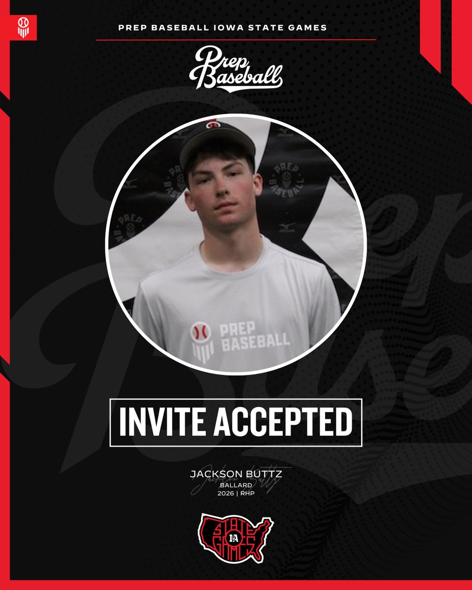 𝗜𝗼𝘄𝗮 𝗦𝘁𝗮𝘁𝗲 𝗚𝗮𝗺𝗲𝘀: 𝘐𝘯𝘷𝘪𝘵𝘦 𝘈𝘤𝘤𝘦𝘱𝘵𝘦𝘥 ✅

Jackson Buttz | <a href="/JacksonButtz/">Jackson Buttz</a>
ℹ️ 2026, RHP, Ballard
👤 loom.ly/WCqoA7c

Who's Next?! ⤵️
loom.ly/D606Qbo