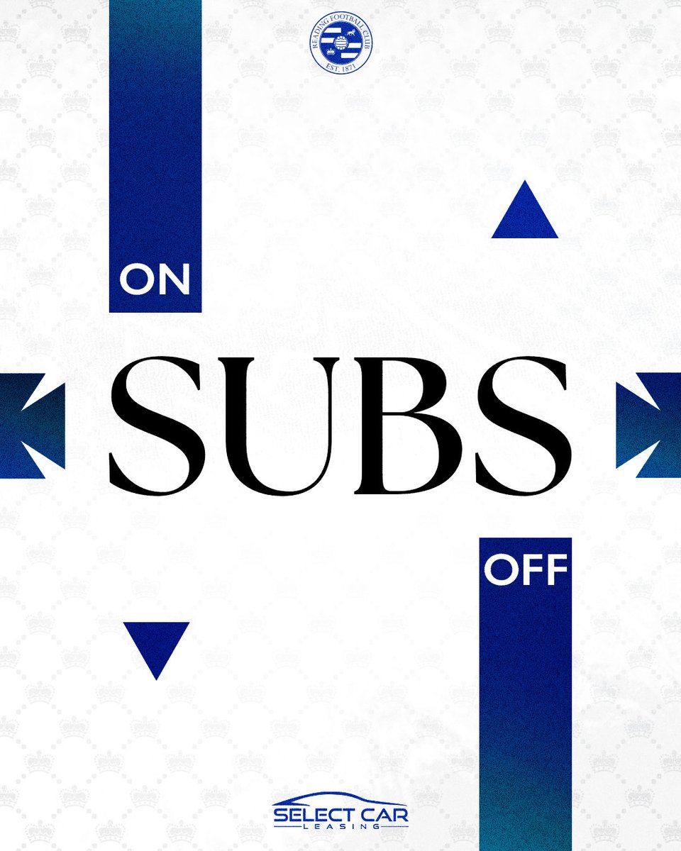 ReadingFC's tweet image. Wholesale changes for the final quarter 🔄️
➡️ Jacobs, Camara, Elliott, Ryan, Okine-Peters, Spencer, Osho, Borgnis, Ahmed
⬅️ Ehibhatiomhan, Savage, O'Mahony, Sackey, Dorsett, Wing, Garcia, O'Connor, Abrefa
👑 0-2 ⚪ | 67'