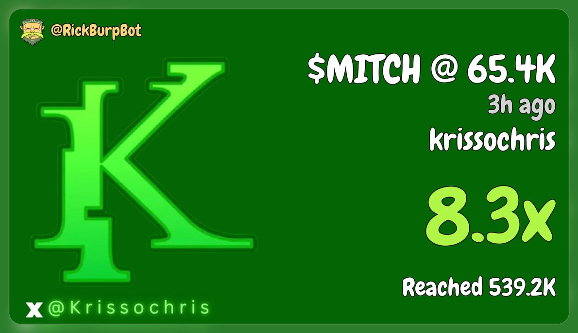Krissochris's tweet photo. $Mitch is sending good candles 🚀

8.3x ✅ for #StarAlphas private
3x ✅ for StarAlphas public call

Current mcap - 350k

Viral tiktok meta. Based CTO leader. Bullish for higher 🚀

DYOR and find your safe entry 📌

CA 👇
3DkHBzEH2ryh8ACxg9tavXGcy1YQt7y8eWmgXqC3bonk https://t.co/H2JqGBkJYy