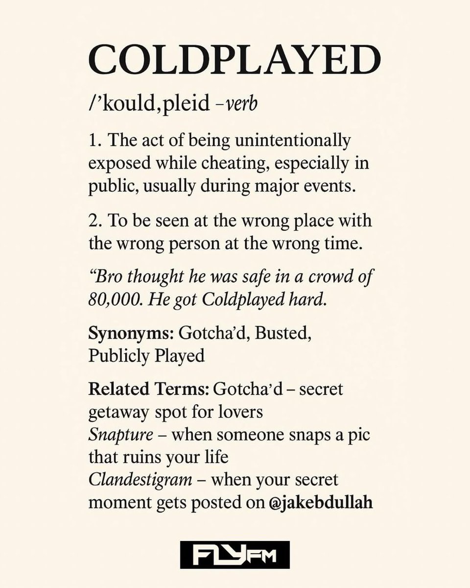 Moonlight (@starsmoonlight6) on Twitter photo “he got Coldplayed hard” 🤣🤣🤣
thanks Andy Byron for the spit up coffee from all the memes at your expense today 🤣 “he got Coldplayed hard” 🤣🤣🤣
thanks Andy Byron for the spit up coffee from all the memes at your expense today 🤣