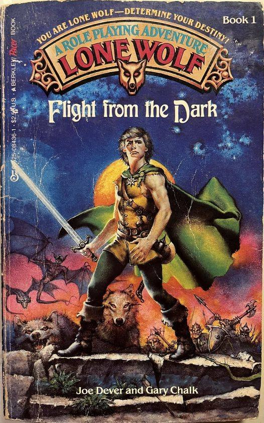 KevinLamb74's tweet image. Lone Wolf Book 1 "Flight from the Dark" cover by Don Maitz (US release, 1985)
#FantasyArt