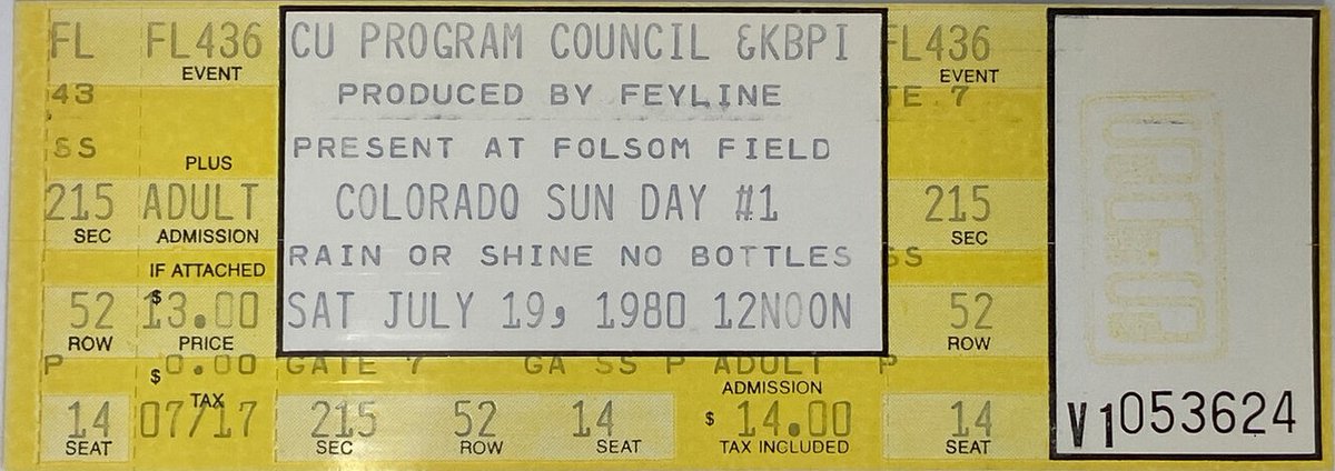 VH_History's tweet image. Also this Day in VH 7/19/1980: @sammyhagar plays Colorado Sun Day at Folsom Field in Boulder, Colorado.