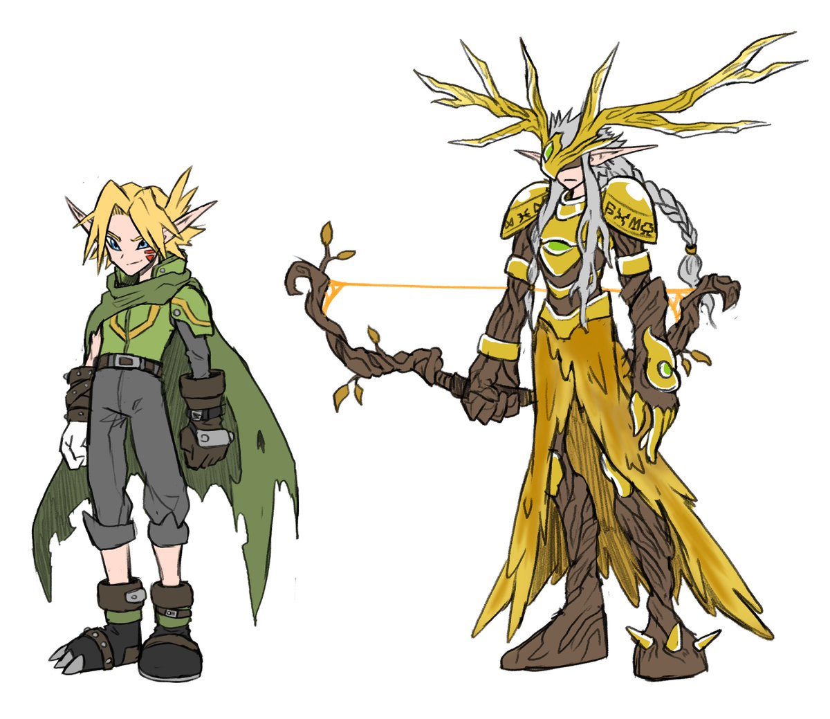 IdleCatGamer's tweet image. The guardians of the digital forest, Rangermon and ElderRangermon!
#digimon #digimonfanart