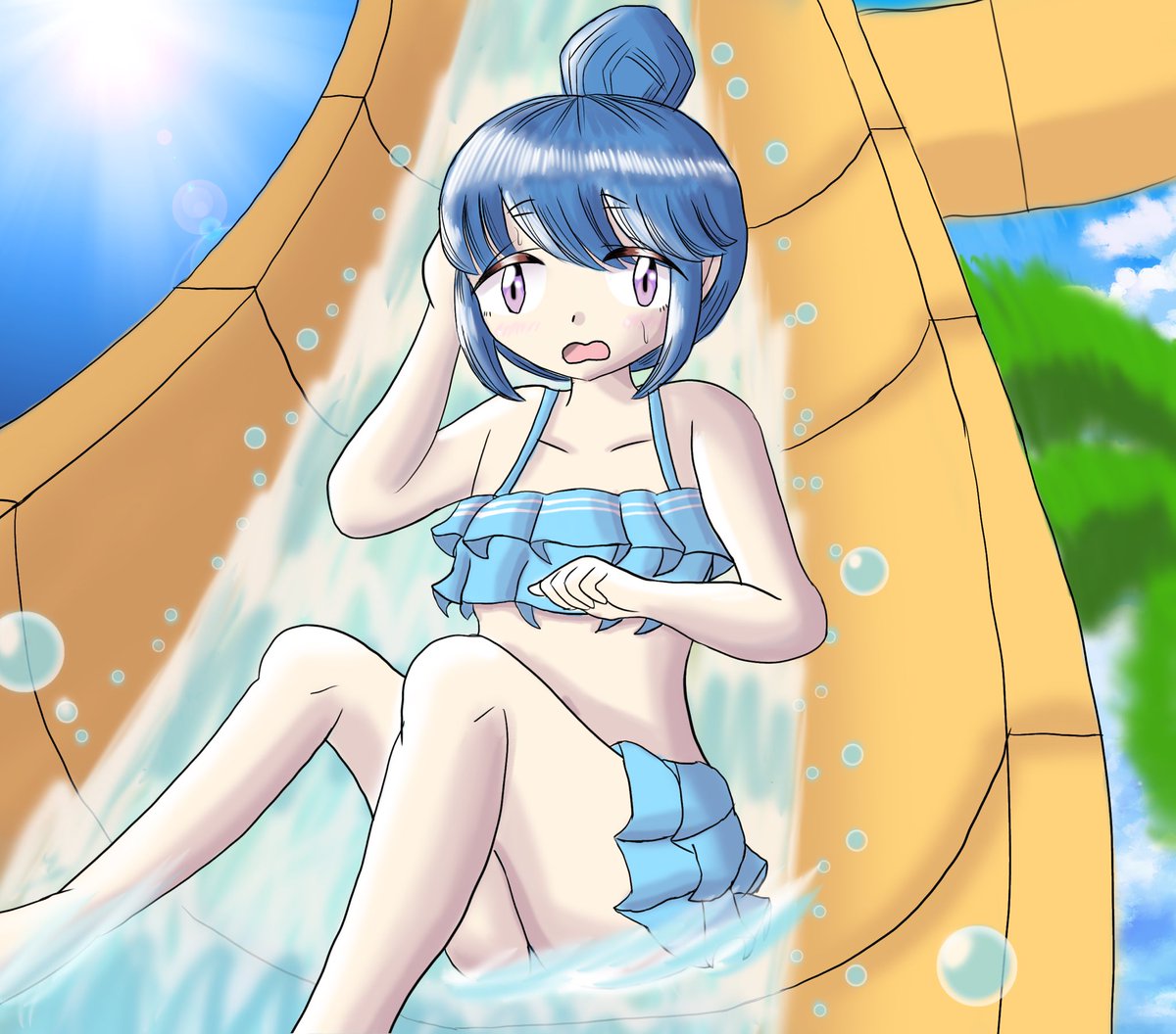 SASIAI_0807's tweet image. ウォータースライダーリンちゃん!
#志摩リン
#ゆるキャン