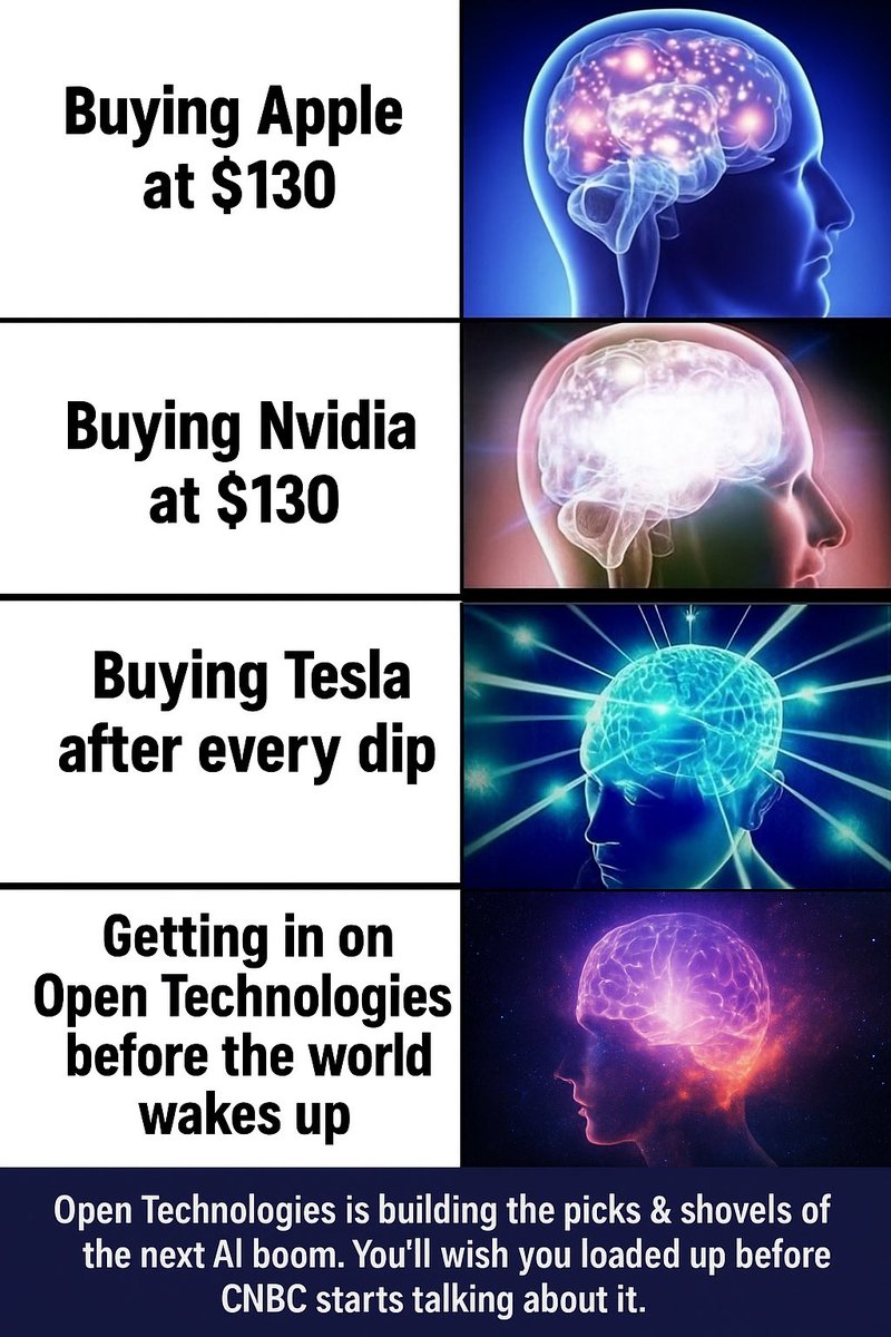 PTWCNJ's tweet image. 🚀 Everyone’s chasing the next big thing… but real ones are getting in before the headlines.
🧠 $OPEN isn’t just a stock — it’s the infrastructure behind the AI revolution.
📉 While they’re buying Apple at ATHs… we’re front-running the next Nvidia.

#OpenTechnologies #AIStocks…