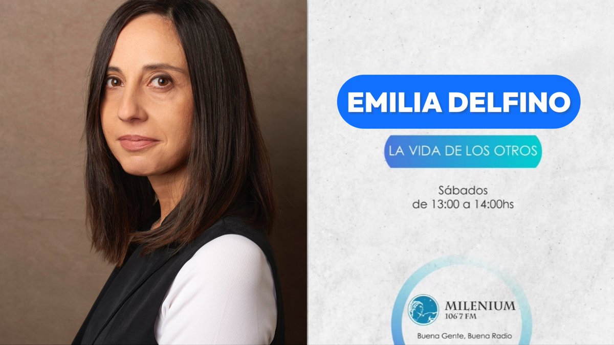 monigps's tweet image. Hoy en #LaVidaDeLosOtros voy a estar hablando con Emilia Delfino (Periodista/ Autora del libro “La Generala” - Biografía no autorizada de Victoria Villarruel)
A las 13 hs por @fmmilenium @Emiliadelfino