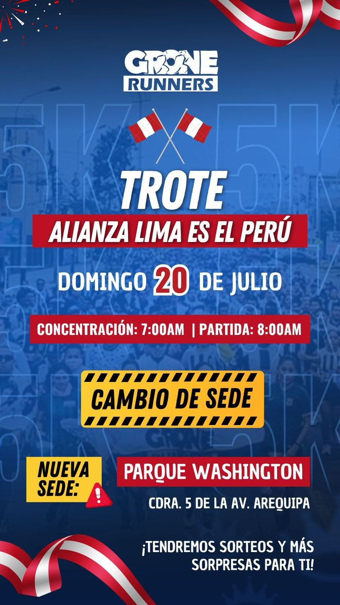 Claudia ๐ต๐ช (@claurainuzzo) on Twitter photo Trote para toda la familia.
Vengan a cantar, patinar, cletear, correr, caminar, en fin a disfrutar unas dos horas de puro aliancismo.
Es gratuito, solo ven con tu camiseta del club de nuestros amores.
<a href="/ClubALoficial/">Club Alianza Lima</a> <a href="/GroneRunners/">Grone Runners</a> <a href="/AlianzaLimaFF/">Alianza Lima Femenino</a> <a href="/ClubALesports/">Alianza Lima Esports</a> <a href="/AlianzaLimaVB/">Alianza Lima Vรณley</a> Trote para toda la familia.
Vengan a cantar, patinar, cletear, correr, caminar, en fin a disfrutar unas dos horas de puro aliancismo.
Es gratuito, solo ven con tu camiseta del club de nuestros amores.
<a href="/ClubALoficial/">Club Alianza Lima</a> <a href="/GroneRunners/">Grone Runners</a> <a href="/AlianzaLimaFF/">Alianza Lima Femenino</a> <a href="/ClubALesports/">Alianza Lima Esports</a> <a href="/AlianzaLimaVB/">Alianza Lima Vรณley</a>