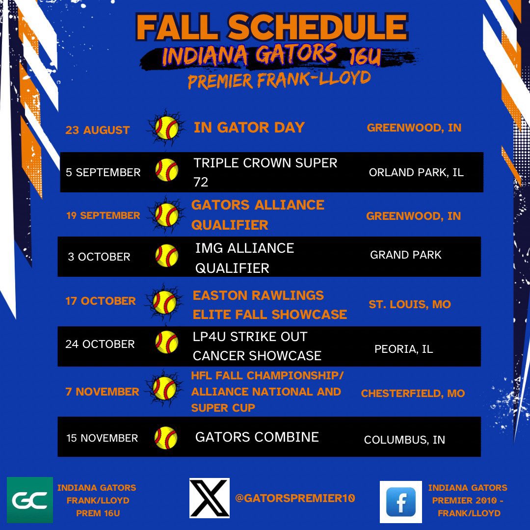 Ashlyn Hittle (@ashlyn_hittle28) on Twitter photo Fall schedule is here!!🍂🥎💙🧡🐊 <a href="/GatorsPremier10/">Indiana Gators Premier 2010 Frank/Lloyd</a> <a href="/MarkLlo84231890/">Mark Lloyd</a> <a href="/CoachMFrezzotti/">Magali Frezzotti</a> <a href="/jordynrudd63/">Jordyn Rudd-Lee</a> <a href="/CaseyBonk/">Casey Bonk</a> <a href="/CoachStanton/">Shonda Stanton</a> <a href="/ChandaBell2/">Chanda Bell</a> <a href="/KendraKirkhoff/">Kendra Kirkhoff</a> <a href="/CoachDeOliveira/">☘️Irish Coach Boo!☘️</a> <a href="/Coach_pooch/">Mike “Pooch” Perniciaro</a> <a href="/CoachWThees/">Windy Thees</a> <a href="/BaileyDillender/">Bailey Dillender</a> <a href="/TyraPerry13/">Tyra Perry</a> <a href="/mzerkleee/">Morgan Zerkle</a> <a href="/ZipsCoachZ/">Sara Zilles</a> <a href="/UKCoachLawson/">Rachel Lawson</a> <a href="/DukeCoachYoung/">Marissa Young</a> Fall schedule is here!!🍂🥎💙🧡🐊 <a href="/GatorsPremier10/">Indiana Gators Premier 2010 Frank/Lloyd</a> <a href="/MarkLlo84231890/">Mark Lloyd</a> <a href="/CoachMFrezzotti/">Magali Frezzotti</a> <a href="/jordynrudd63/">Jordyn Rudd-Lee</a> <a href="/CaseyBonk/">Casey Bonk</a> <a href="/CoachStanton/">Shonda Stanton</a> <a href="/ChandaBell2/">Chanda Bell</a> <a href="/KendraKirkhoff/">Kendra Kirkhoff</a> <a href="/CoachDeOliveira/">☘️Irish Coach Boo!☘️</a> <a href="/Coach_pooch/">Mike “Pooch” Perniciaro</a> <a href="/CoachWThees/">Windy Thees</a> <a href="/BaileyDillender/">Bailey Dillender</a> <a href="/TyraPerry13/">Tyra Perry</a> <a href="/mzerkleee/">Morgan Zerkle</a> <a href="/ZipsCoachZ/">Sara Zilles</a> <a href="/UKCoachLawson/">Rachel Lawson</a> <a href="/DukeCoachYoung/">Marissa Young</a>