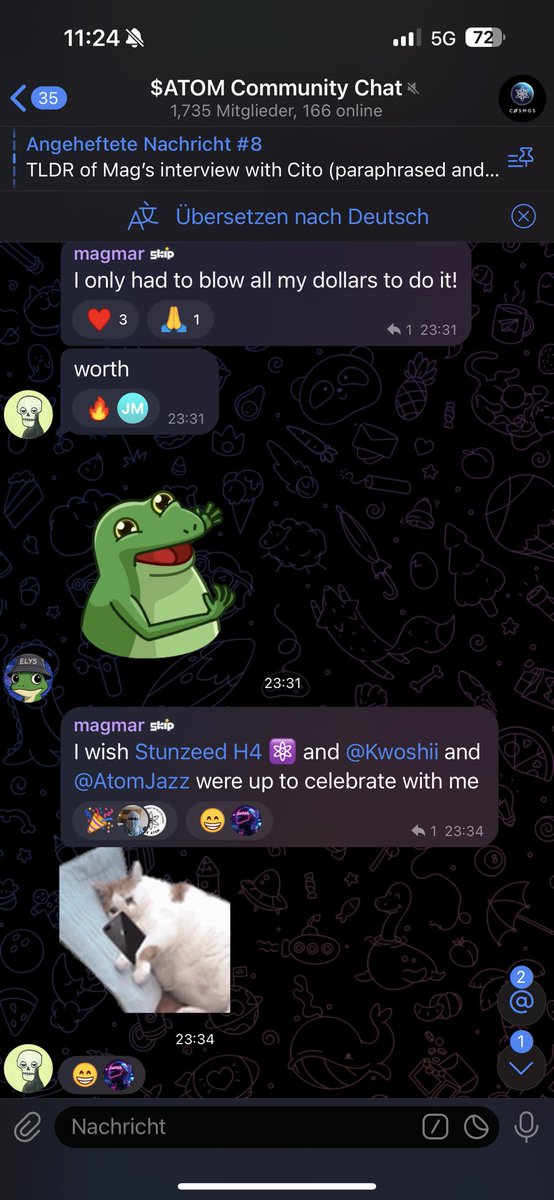 Joint the ATOM OG community chat and meet Atom enjoyers ❤️❤️

t.me/atomOGchat