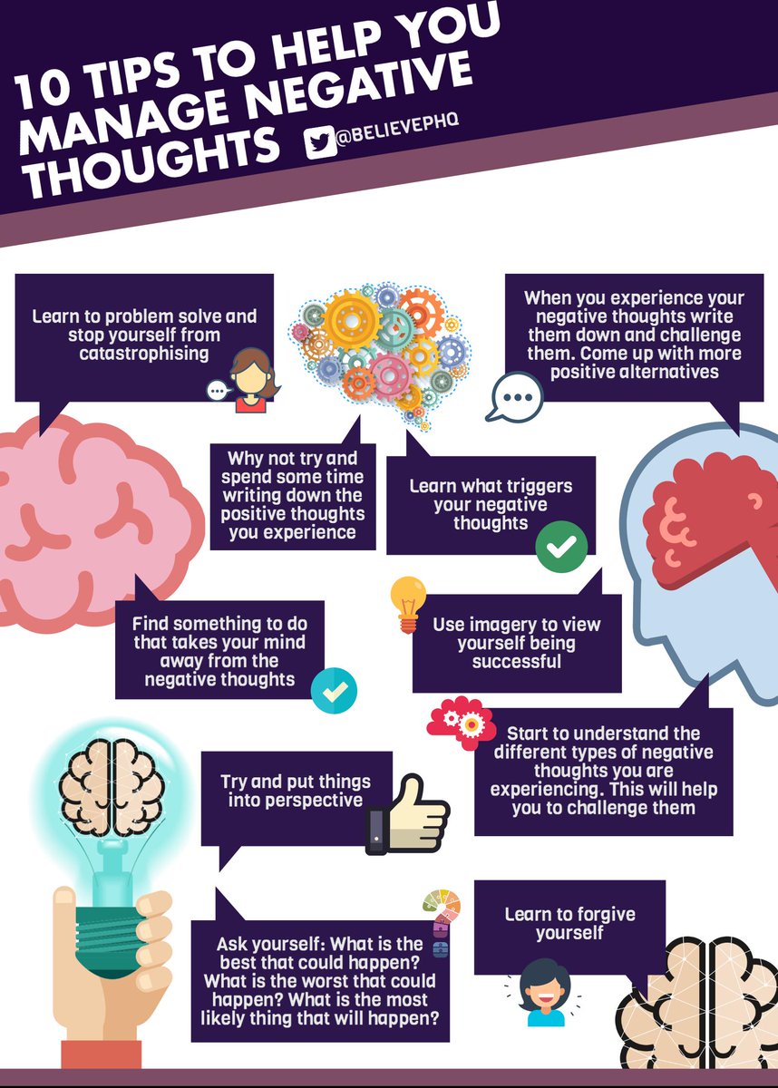 LEAD_Coalition's tweet image. Please re-Tweet these 10 tips to help you manage negative thoughts.
(image: @BelievePHQ) #MentalHealth #caregiving #Alzheimers #dementia