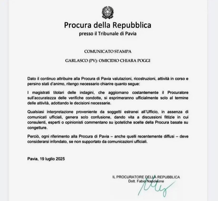 #Garlasco e dopo questo comunicato del dott. Napoleone, penso non ci sia altro da aggiungere