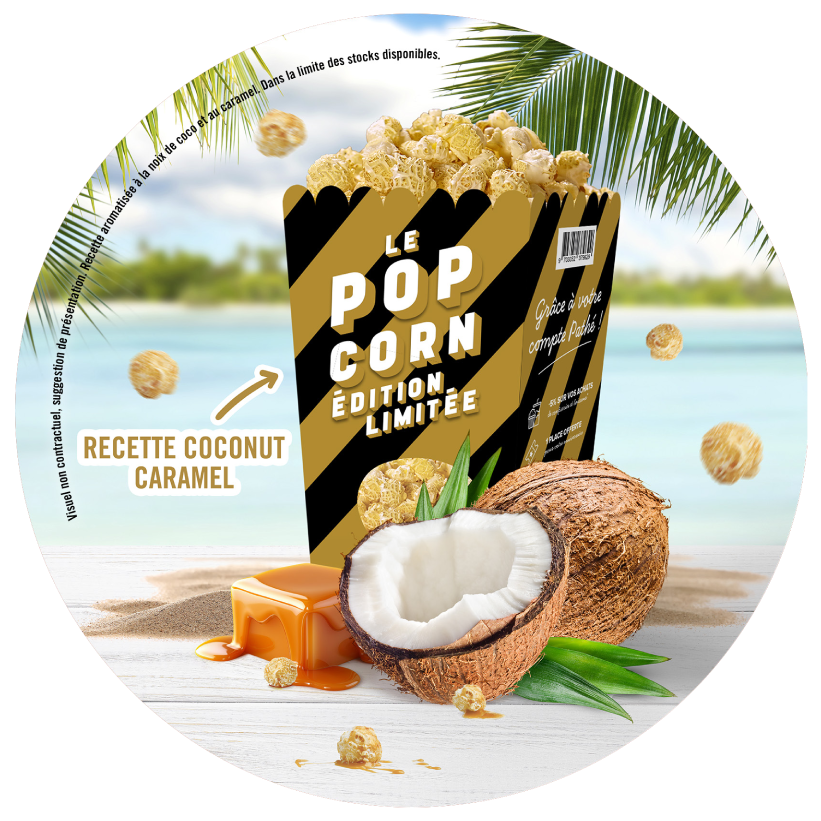 Cet été, le POPCORN COCONUT CARAMEL fait son grand retour dans nos salles de cinéma, pour le plus grand plaisir des gourmands !
Attention en édition limitée donc il n'y en aura pas pour tout le monde.