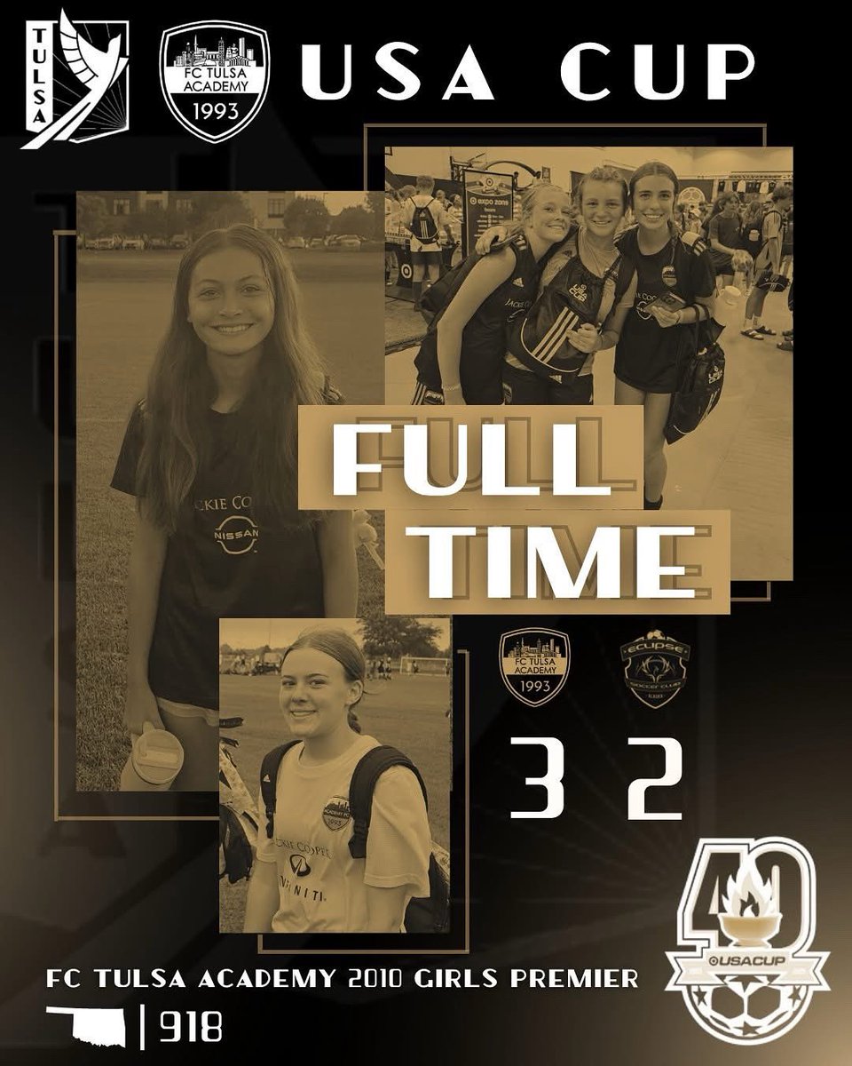 USA CUP

Our FC Tulsa Academy 2010 Girls Premier defeated Alaska Eclipse and move on to the Championship game.  Good luck girls!!!  

#usacup2025 | #fctulsacademy | #jackiecooper | #WeareTulsa | #ForTulsa