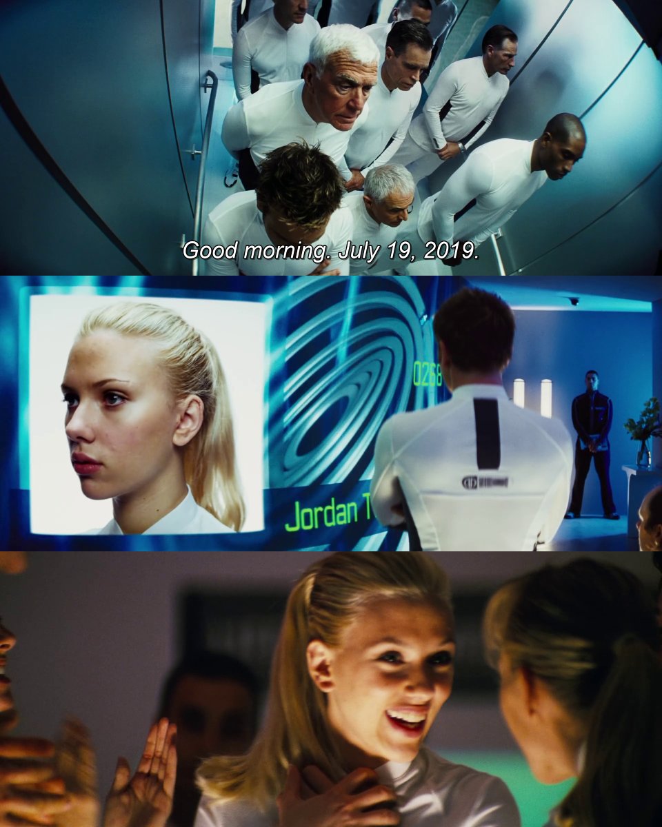 DatesInMovies's tweet image. Jul 19th 2019 - Lincoln Six Echo (Ewan McGregor) discovers "the lottery" is used to harvest organs, along with a file labelled Jordan Two Delta. That evening, Jordan Two Delta (Scarlett Johansson) wins the lottery.
๐ฝ๏ธ๐
The Island (2005)