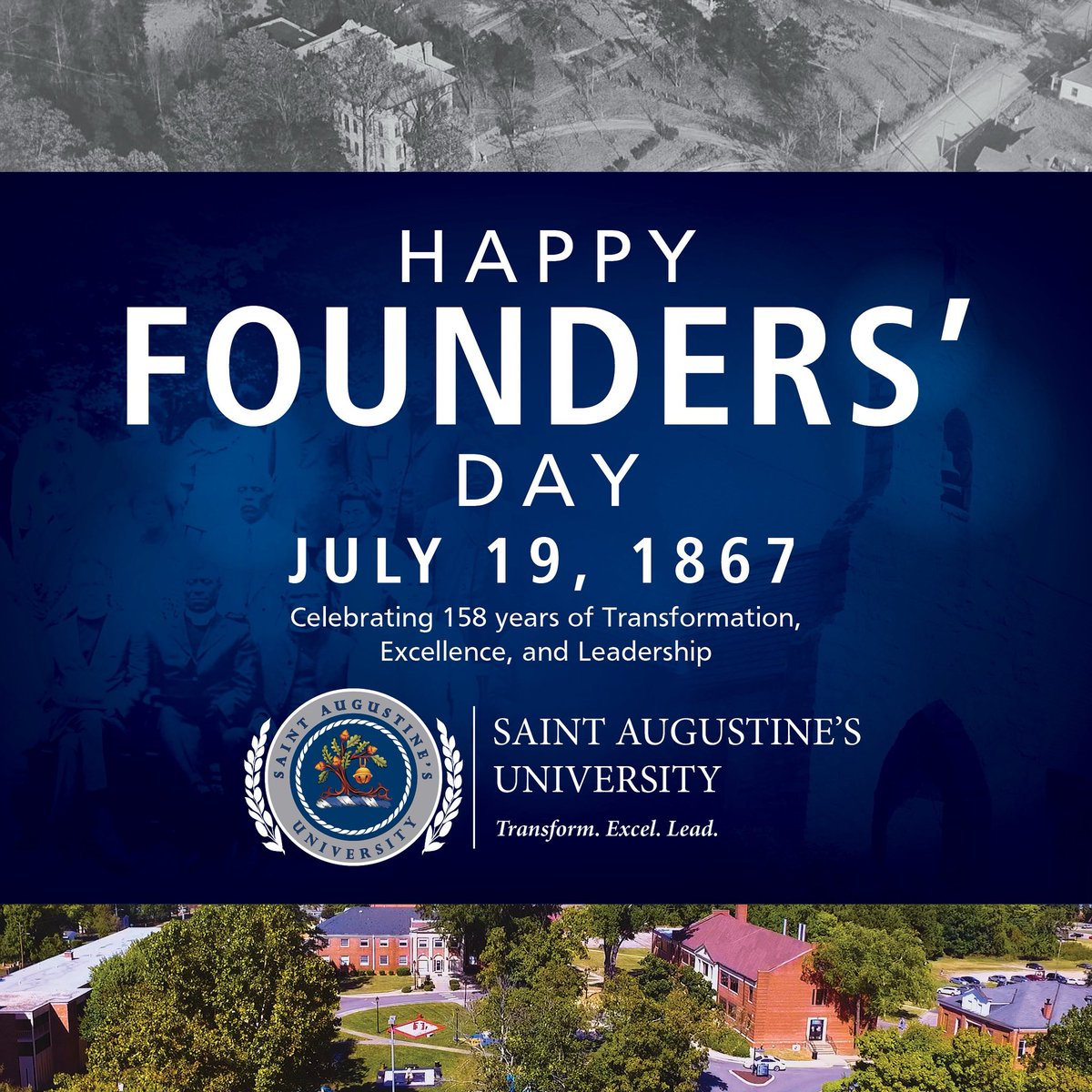 Happy Founders’ Day, SAU! 158 years (chartered July 19, 1867) of Falcon pride. Today, 11,000+ Falcons carry our legacy forward. Even in tough times, SAU’s future is bright. Together we soar! Learn our History: st-aug.edu/history/ &amp; #BelieveInSAU: st-aug.edu/believe-in-sau….