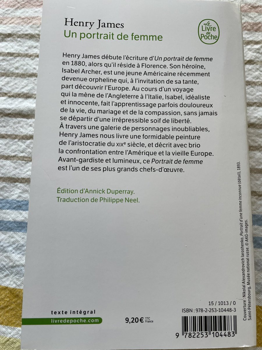 cherprof's tweet photo. Lecture d’Un portrait de femme d’Henry James. N’ayant lu que Les Ambassadeurs de cet auteur, j’ai bien hâte de découvrir ce  Portrait dont on dit que c’est un de ses meilleurs romans. https://t.co/xbeL9CSPrn