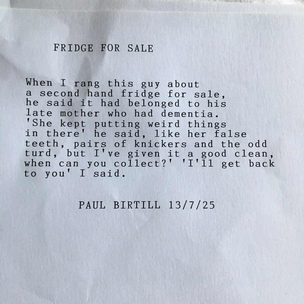 Carl/The Farm (@thefarm_carl) on Twitter photo I love it when <a href="/PoetPaulBirtill/">Poet Paul Birtill</a> sends me a poem. This is hilarious. Nearly finished the documentary about him, it looks ace, funny, poignant and very philosophical. Turns out <a href="/NoelGallagher/">Noel Gallagher</a> and Mark Rylance are fans. <a href="/badwool9/">Roy</a> <a href="/wowfest/">Writing on the Wall</a> <a href="/TheFarm_/">The Farm</a> <a href="/johnrobb77/">john robb</a> <a href="/Jo_Caulfield/">Jo Caulfield</a> I love it when <a href="/PoetPaulBirtill/">Poet Paul Birtill</a> sends me a poem. This is hilarious. Nearly finished the documentary about him, it looks ace, funny, poignant and very philosophical. Turns out <a href="/NoelGallagher/">Noel Gallagher</a> and Mark Rylance are fans. <a href="/badwool9/">Roy</a> <a href="/wowfest/">Writing on the Wall</a> <a href="/TheFarm_/">The Farm</a> <a href="/johnrobb77/">john robb</a> <a href="/Jo_Caulfield/">Jo Caulfield</a>
