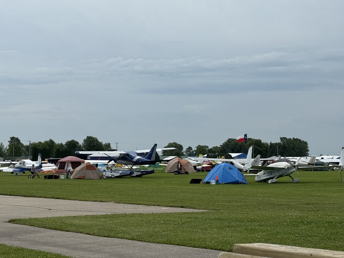 flybayer's tweet image. Made the yearly trek to Oshkosh Airventure yesterday!! 😁
Was going to fly up today, but weather forecast was bad so flew up a day early.
My wife is driving up today for her maiden visit!
Will be here till Thursday.