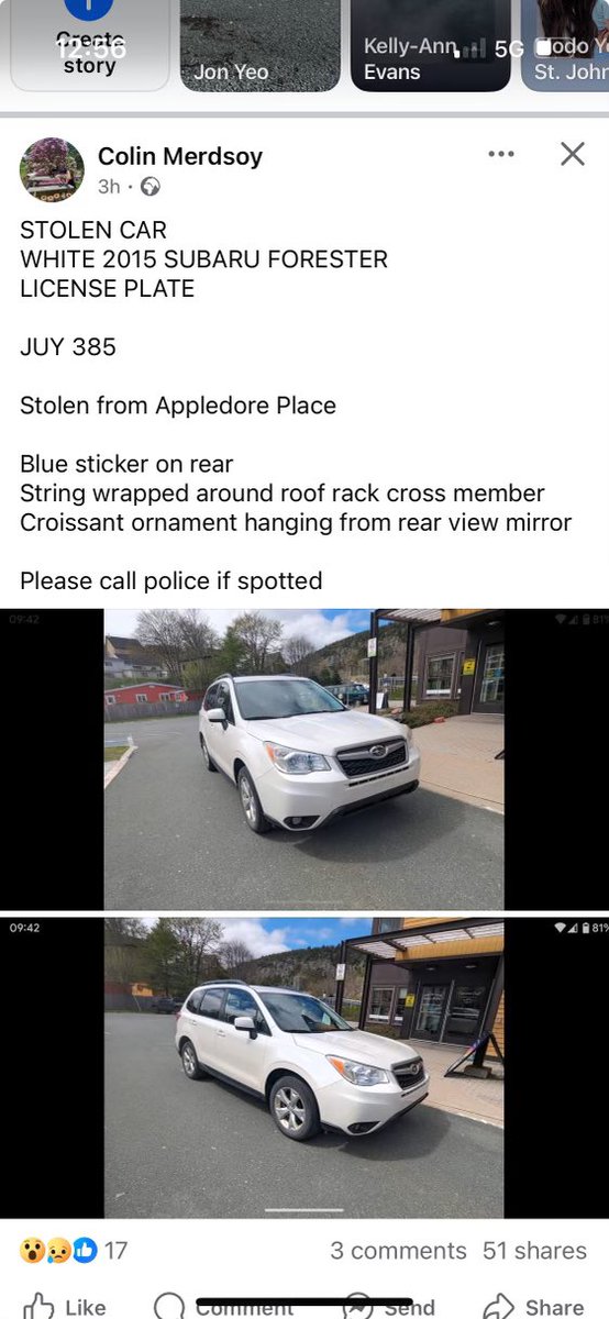 YOUR VOCM (@590vocm) on Twitter photo We have been asked to share this stolen car.
See post from facebook for more. Keep eye out.
Contact <a href="/RNC_PoliceNL/">Royal Newfoundland Constabulary</a> if spotted.
facebook.com/share/p/1AxcSU… We have been asked to share this stolen car.
See post from facebook for more. Keep eye out.
Contact <a href="/RNC_PoliceNL/">Royal Newfoundland Constabulary</a> if spotted.
facebook.com/share/p/1AxcSU…