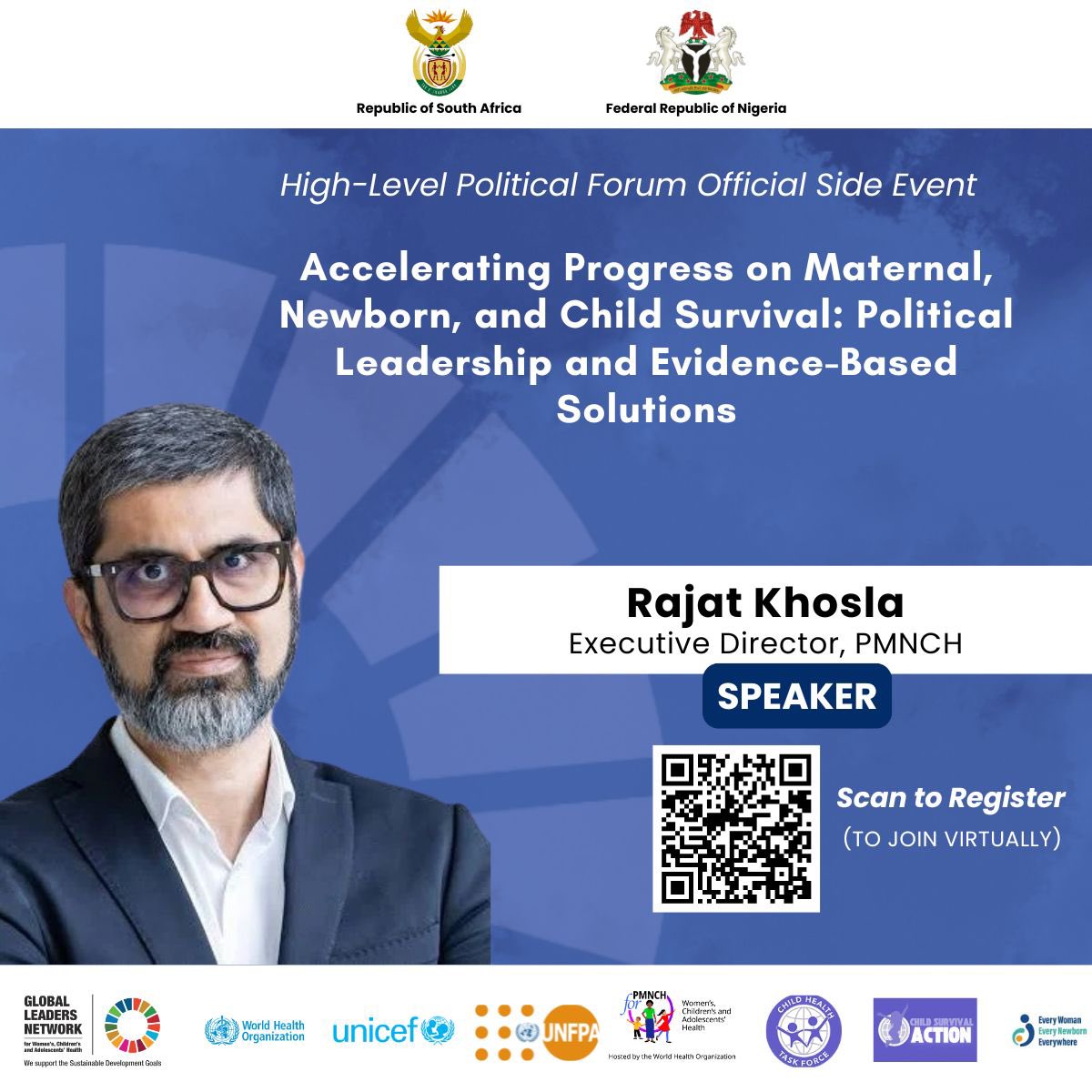 GLN_Community's tweet image. 🔊Speaker Spotlight: We are honored to welcome @khosla_rajat, Executive Director, @PMNCH, to the upcoming Global Leaders Network #HLPF2025 side event on accelerating progress and political leadership for women’s, children’s, and adolescents’ health.
Link: who.zoom.us/webinar/regist…