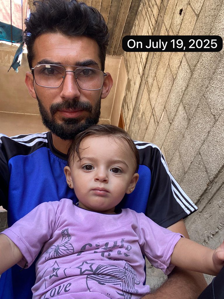 In just 22 days…
I lost 4 kilos.
Rafif, my little girl, lost 2.6 kilos.
My wife lost 6 kilos.
All of this… in just 22 days.

Is this justice?
Is this what peace looks like?
Is it normal to lose weight instead of living in peace?
Do we not deserve to live like everyone else?