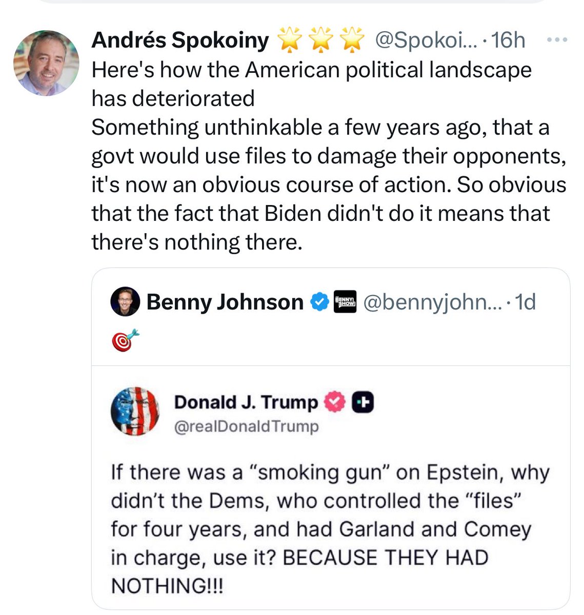 CraigGurianNYC's tweet image. Surprised that this @Spokoiny post didn’t get more traction; it identifies a terribly important element of the embedded assumptions of Trump and his minions.