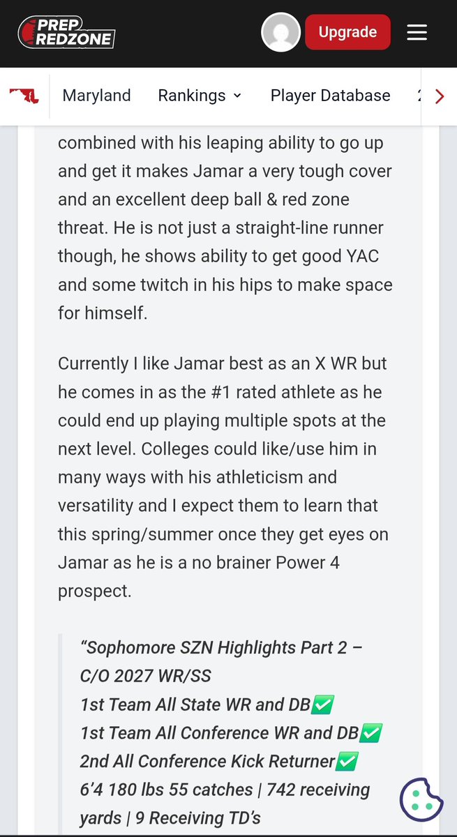 Jamar Taylor (@lebelve_34) on Twitter photo <a href="/tdhald/">Todd Haldis</a> <a href="/PrepRedzoneMD/">Prep Redzone Maryland</a> <a href="/EdOBrienCFB/">EdOBrienCFB</a> thank you for the write up & ranking me #9 in the class of 2027 and as the #1 ATH. I appreciate the recognition and I'm looking forward to improving my junior year with <a href="/SalesianumFB/">Salesianum Football</a>
<a href="/CoachDelleDonne/">Gene Delle Donne</a> <a href="/CarmenB76539779/">Carmen Barnes</a> <a href="/CoachWorrilow/">Paul Worrilow</a> <a href="/Coachmuggs/">James gaymon jr</a> <a href="/tdhald/">Todd Haldis</a> <a href="/PrepRedzoneMD/">Prep Redzone Maryland</a> <a href="/EdOBrienCFB/">EdOBrienCFB</a> thank you for the write up & ranking me #9 in the class of 2027 and as the #1 ATH. I appreciate the recognition and I'm looking forward to improving my junior year with <a href="/SalesianumFB/">Salesianum Football</a>
<a href="/CoachDelleDonne/">Gene Delle Donne</a> <a href="/CarmenB76539779/">Carmen Barnes</a> <a href="/CoachWorrilow/">Paul Worrilow</a> <a href="/Coachmuggs/">James gaymon jr</a>