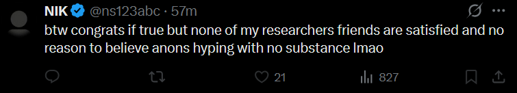 flowersslop's tweet image. Dont believe anons hyping up that a model won the fucking IMO gold medal, but please do believe me that my anonymous researcher friends arent satisfied with it
👉👈
Same guy who said Grok 4 is AGI btw (he deleted the tweet shortly after Grok 4 release lmao)