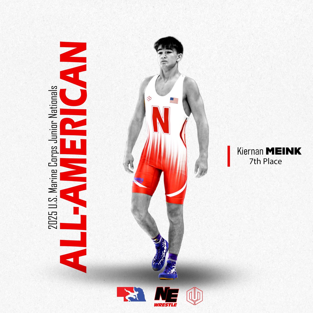 NEBwrestle's tweet image. Kiernan Meink 7th Place Junior Greco All-American!! 🛑
Avenged a loss with a 5-2 to capture 7th 💪
Graphic by @MDensonDesigns
📸 @mogui131