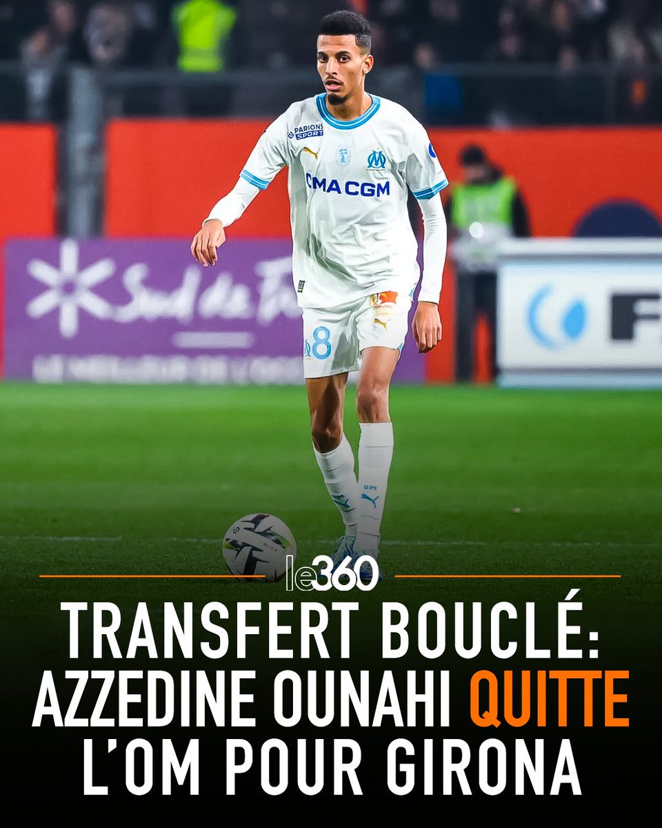 🇲🇦⚽ Info360 | Après un passage remarqué au Panathinaïkos, Azzedine Ounahi va quitter l’Olympique de Marseille pour rejoindre Girona. 

Un transfert définitif est déjà acté entre les deux clubs, et l’officialisation est imminente.

→ l.le360.ma/emeczvWd