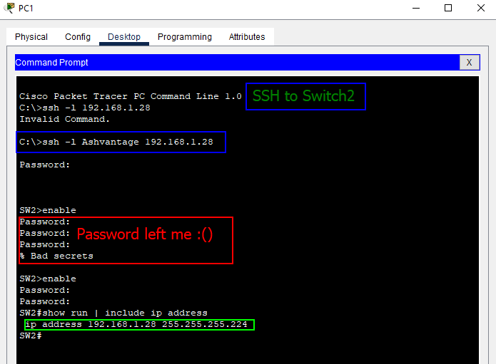 bearded_tayo's tweet image. Configured IP settings on two switches using VLAN 1 for mgt, assigned IPs &amp;amp; default gateways so they cld talk outside their own network. Didn&apos;t touch VLANs or trunking but messed arnd with some commands. I just made sure the switches were reachable.
#100DaysOfNetworking @ireteeh