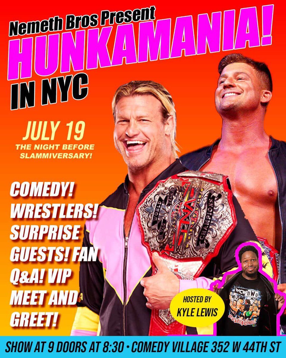 KeepItFiveStar's tweet image. Me in the crowd in 2014
Me in 2024
And me tonight!
You don’t wanna miss Hunkamania (The day before TNA Slammiversary) tonight, 9PM at Comedy Village! Tickets are going FAST! #Slammiversary
