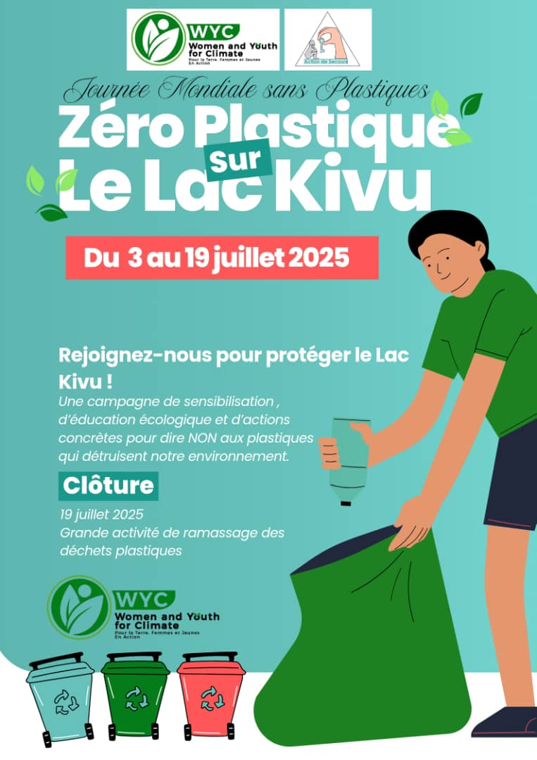 MissClara2202's tweet photo. 🌏 #JournéeMondialeSansPlastique:en collaboration avec l'organisation #WYC(Women and Youth for Climate) et d'otres Jeunes du S/K,ns avons clôturé cett campagne #ZéroPlastiqueSurLeLacKivu" 
par le ramassage de déchets plastiques sur le lac Kivu. Ensembl pour le lac sans plastic https://t.co/sRa0o9hfLw