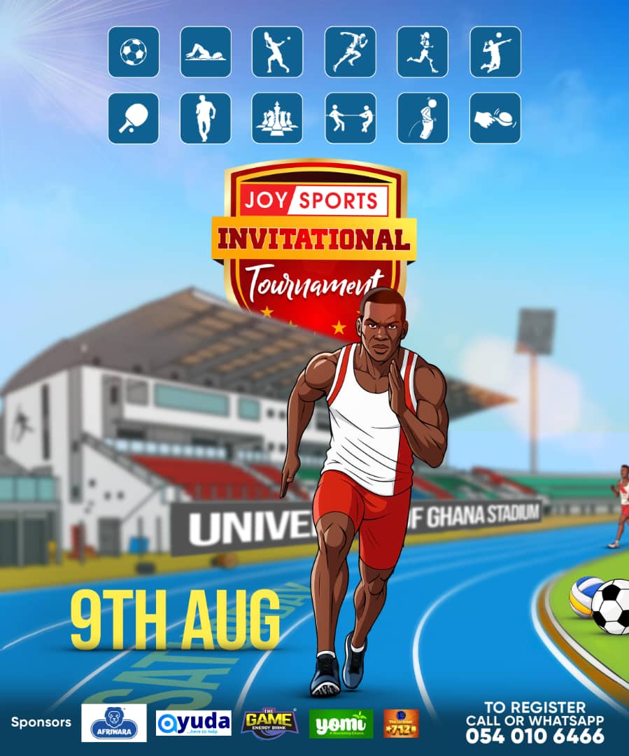 Hitz1039FM's tweet image. 🏅 Corporate Ghana, are you ready?
The Joy Sports Invitational Tournament returns on August 9 at UG Stadium, Legon! From aerobics to football, scrabble to sack race — it’s a day of action, fun, and serious bragging rights.
📲 Register now via 054 010 6466 or pick up a form at Joy…