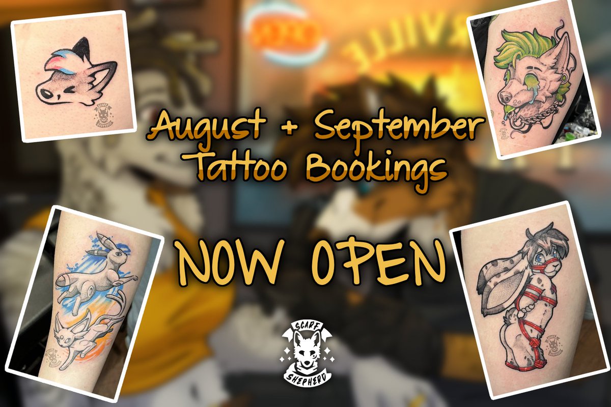 ScarfShepherd's tweet image. Tattoo Bookings are now open through September!πΎ