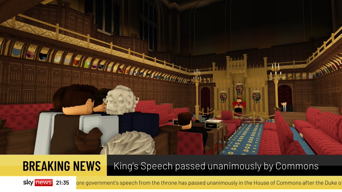 BREAKING: The King’s Speech has passed unanimously in the House of Commons.

The ceremony took place in the newly restored Lords chamber and was delivered by the Duke of Windsor, standing in for HM, who was uninvited by the government. The new Leader of the Opposition was absent.