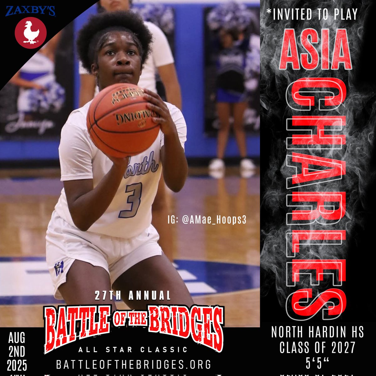 Gary Darby (@teamhoopsdotcom) on Twitter photo Asia Charles 2027 5'5" invited
North Hardin HS IG AMae_Hoops3
Battle 2025 Hotline
502-819-HOOP(4667)
battleofthebridges.org
<a href="/joshcookNT/">Josh Cook</a> <a href="/brittdelbarba/">Britt Del Barba</a> <a href="/FocusProgoggles/">TheFocusPro</a> <a href="/KendrickHaskins/">Kendrick HaskinsWave</a> <a href="/KevinHarris_IU/">Kevin Harris</a> <a href="/TomLaneWDRB/">Tom Lane</a> <a href="/riseupsports1/">Rise Up Sports Media</a> <a href="/Zaxbys/">ZAXBYS</a> <a href="/sports_cj/">Courier Journal Sports</a> <a href="/ADChernoff/">Andrew Chernoff - WISH-TV</a> <a href="/BenPeineWeather/">Ben Peine</a> Asia Charles 2027 5'5" invited
North Hardin HS IG AMae_Hoops3
Battle 2025 Hotline
502-819-HOOP(4667)
battleofthebridges.org
<a href="/joshcookNT/">Josh Cook</a> <a href="/brittdelbarba/">Britt Del Barba</a> <a href="/FocusProgoggles/">TheFocusPro</a> <a href="/KendrickHaskins/">Kendrick HaskinsWave</a> <a href="/KevinHarris_IU/">Kevin Harris</a> <a href="/TomLaneWDRB/">Tom Lane</a> <a href="/riseupsports1/">Rise Up Sports Media</a> <a href="/Zaxbys/">ZAXBYS</a> <a href="/sports_cj/">Courier Journal Sports</a> <a href="/ADChernoff/">Andrew Chernoff - WISH-TV</a> <a href="/BenPeineWeather/">Ben Peine</a>
