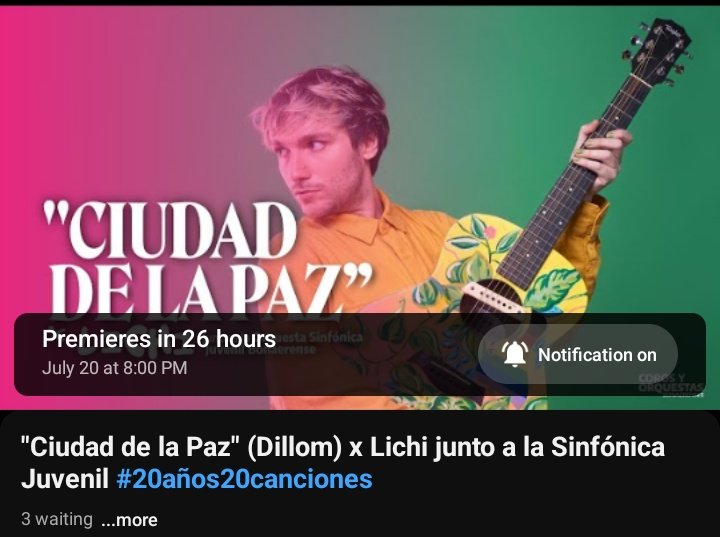 LichiDailyAR's tweet image. 🆕 Mañana a las 20hs se estrenará el cover de Ciudad de la Paz de @dillom666 interpretado por nuestro queridísimo @lichigrams junto a la Orquesta Sinfónica Juvenil Bonaerense 🌟 💕
Prendan las notificaciones acá ⬇️
youtu.be/qVfCIjHHcRw?si…